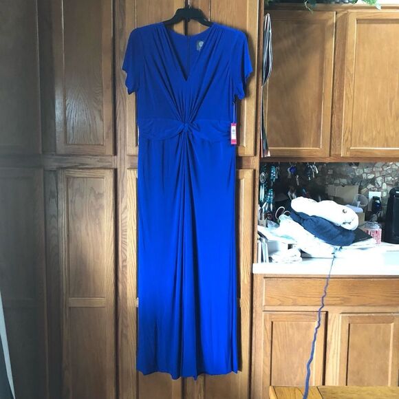 NWT Vince Camuto Twist Front Jersey Wide Leg Jumpsuit Plus Size 1X - Picture 2 of 16